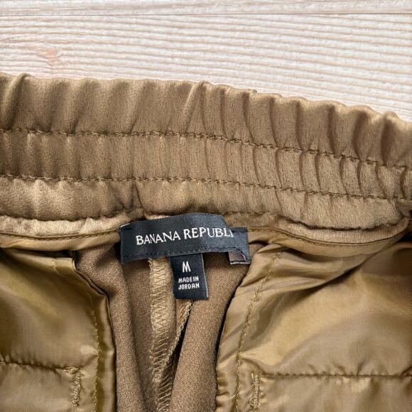 Banana Republic Satin High Rise Cargo Joggers | Olive Green Size Medium - Picture 2 of 8